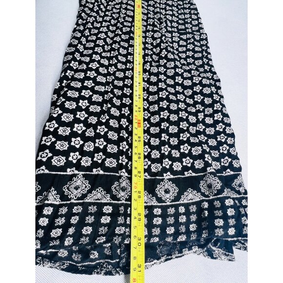 Angie Boho Dress Black & White Floral Print Long Sleeve Medium - Picture 10 of 10